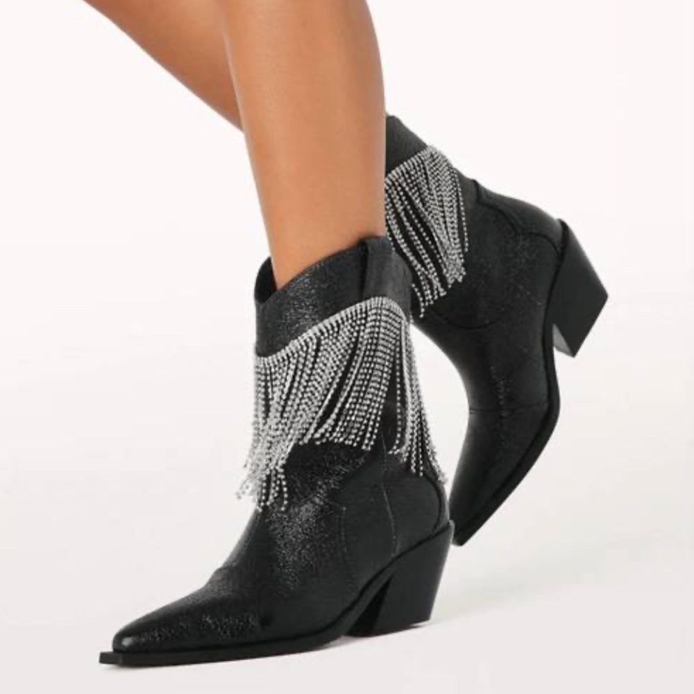 NEW BILLINI women's elton boots in black crinkle diamante - Picture 2 of 7